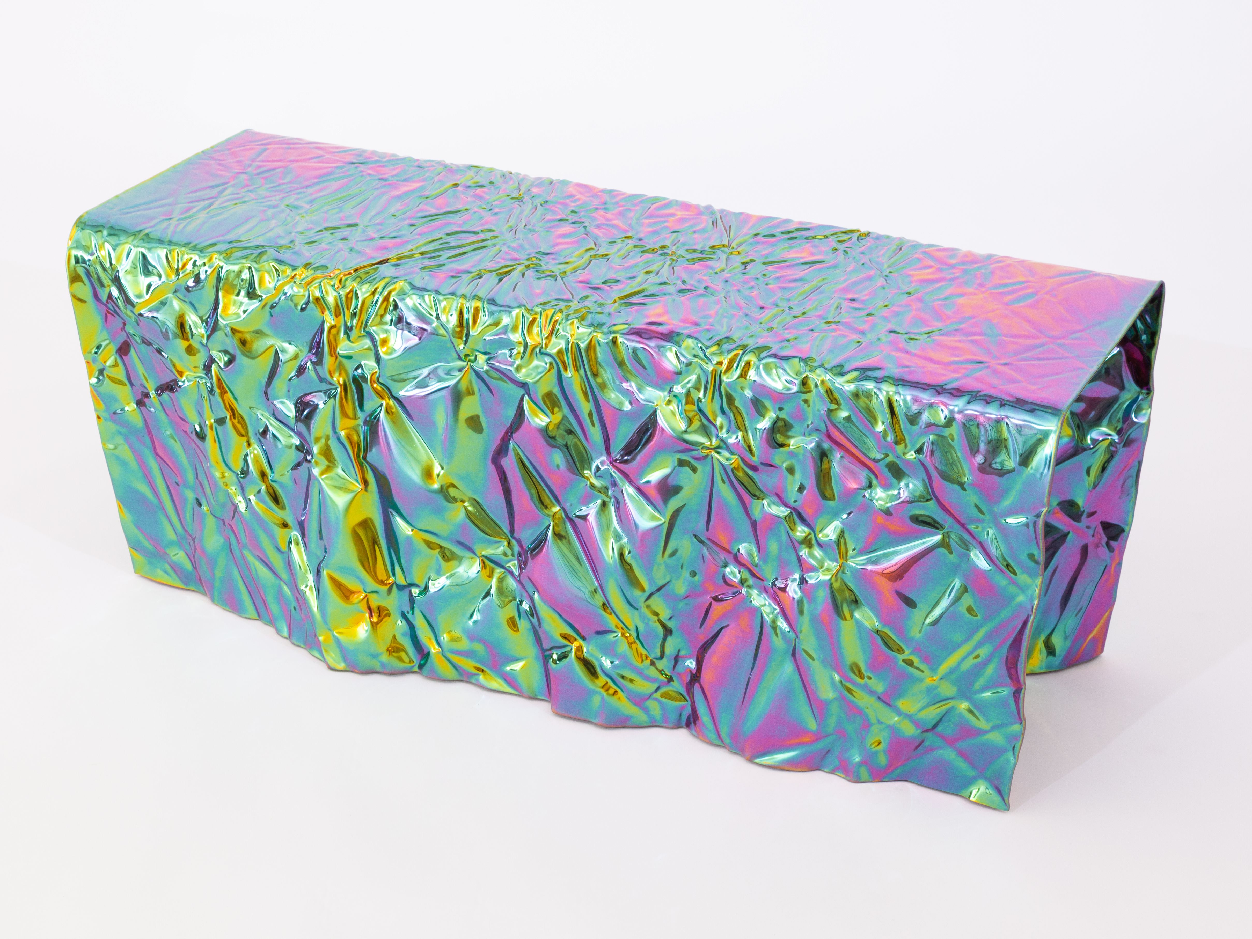 rainbow iridescent bench